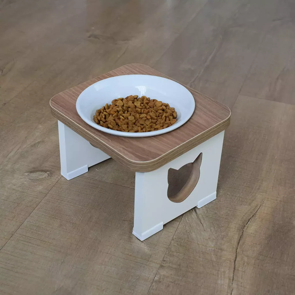 Comedouro Bebedouro Pet MDF Elevado Gato - Porcelana